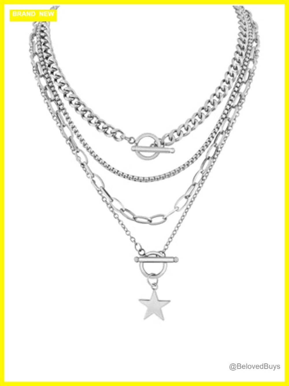 Layered Star Choker Necklace Gothic Punk Grunge Style Women's Jewelry Gift